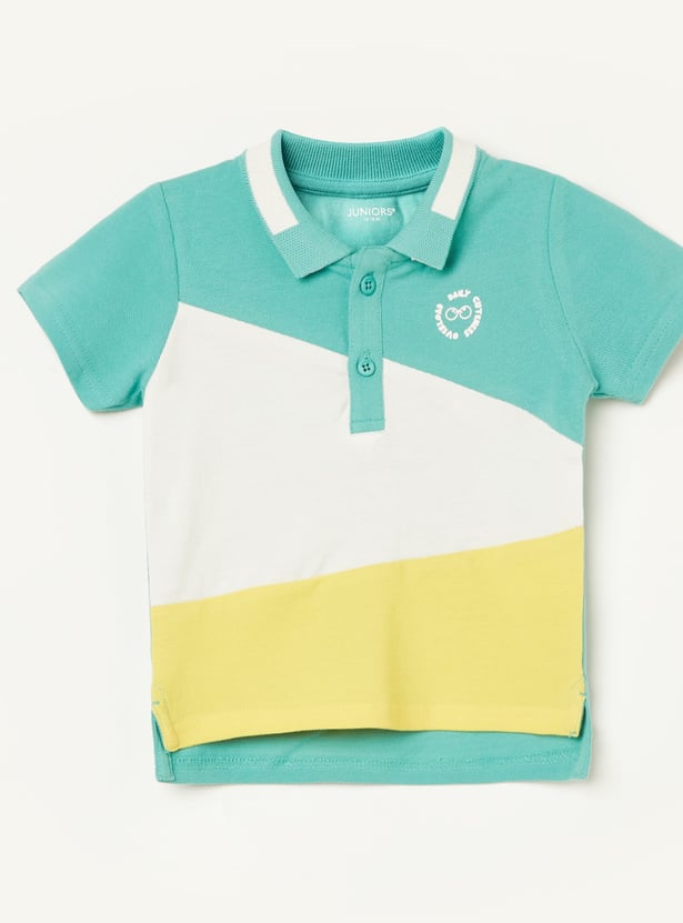 JUNIORS Boys Colourblocked Polo T-shirt